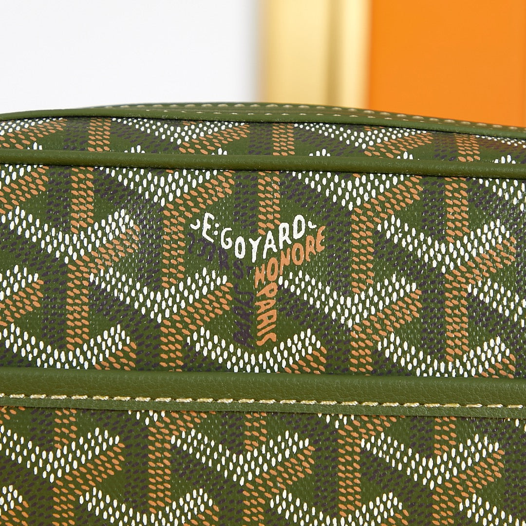 CAP-VERT PM BAG 22 IN WOODLAND GREEN GOYARDINE CANVAS