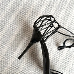 YSL HIGH HEEL 90MM IN BLACK CALFSKIN GOLD HARDWARE