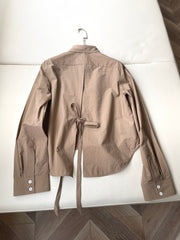 Loewe Hollow Embroidered Shirt Brown Polyester Fiber