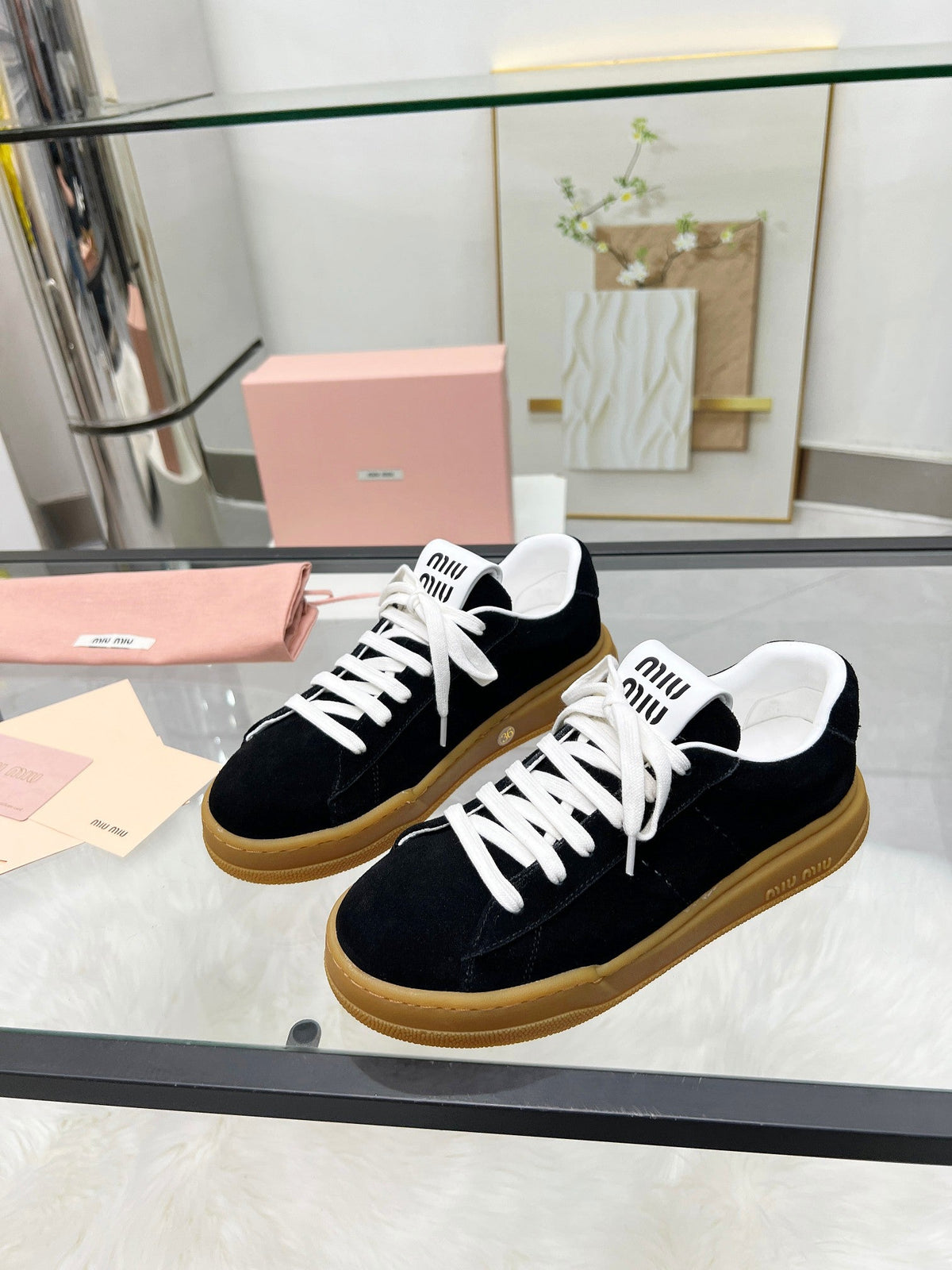 ECRU SNEAKERS IN BLACK SUEDE