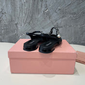 SMALL SQUARE HEAD MARY JANE SANDAL BLACK CALFSKIN