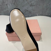 BALLET FLAT SHOES BLACK GLOSSY SHEEPSKIN
