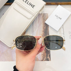 TRIOMPHE RHINESTONE SUNGLASS CL40285U IN METAL WITH CRYSTALS