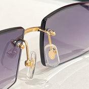 C DE RIMLESS RECTANGULAR FRAME SUNGLASSES  571828 IN METAL