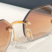 C DE RIMLESS GEOMETRIC FRAME SUNGLASSES CT0092O IN METAL