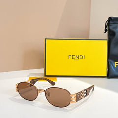 FIRST CRYSTAL OVAL FRAME SUNGLASSES 7028 IN METAL