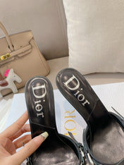 HEELED MULES 85MM IN BLACK LAMBSKIN