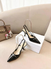 MY DD SLINGBACK PUMP 85MM IN BLACK CALFSKIN