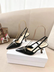 MY DD SLINGBACK PUMP 85MM IN BLACK CALFSKIN