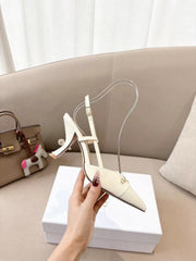 MY DD SLINGBACK PUMP 85MM IN WHITE CALFSKIN