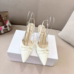 MY DD SLINGBACK PUMP 85MM IN WHITE CALFSKIN