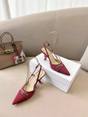 MY DD SLINGBACK PUMP 85MM IN RED DENIM