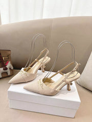 MY DD SLINGBACK PUMP 85MM IN BEIGE DENIM