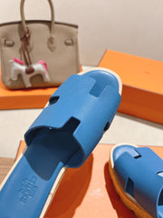 HM 25S HIGH WEDGE SANDALS IN BLUE LAMBSKIN STYLE 14