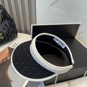 MM FASHION VISOR CAP IN WHITE MIX BLACK FABRIC