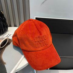MM BASEBALL CAP IN ORANGE VELVET