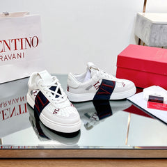 VALENTINO 25S GARAVANI VL7N SNEAKERS IN WHITE MIX DEEP BLUE LAMBSKIN