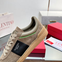 VALENTINO 25S UPVILLAGE SNEAKERS IN BROWN SUEDE