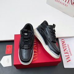 VALENTINO 25S RUNBOOT SNEAKERS IN BLACK LAMBSKIN