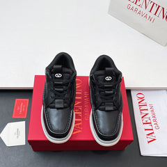 VALENTINO 25S RUNBOOT SNEAKERS IN BLACK LAMBSKIN