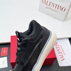 VALENTINO 25S RUNBOOT SNEAKERS IN BLACK LAMBSKIN