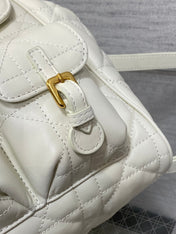 SMALL 23 CARO BACKPACK IN WHITE MACROCANNAGE LAMBSKIN