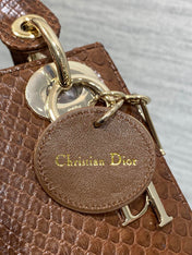 MINI 17 LADY BAG IN PEACAN BROWN METALLIC LAMBSKIN