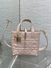 DIOR 25S ALWAYS MINI BAG 16 IN LIGHT PINK MACROCANNAGE CALFSKIN GOLD HARDWRE