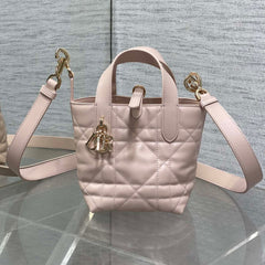 DIOR 25S ALWAYS MINI BAG 13 IN LIGHT PINK MACROCANNAGE CALFSKIN GOLD HARDWRE
