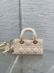 DIOR 25S MICRO LADY D-JOY 16 IN BEIGE LAMBSKIN GOLD HARDWRE
