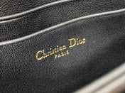 DIOR 25S DIOR TALK PHONE POUCH 21 IN BLACK CANNAGE LAMBSKIN SILVER HARDWRE