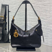 DIOR 25S SMALL VOYAGE BAG 23 IN BLACK FLAT MACROCANNAGE GRAINED GLOSSY CALFSKIN