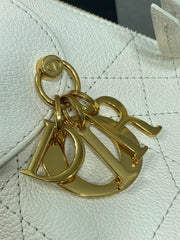 DIOR 25S SMALL VOYAGE BAG 23 IN IVORY FLAT MACROCANNAGE GRAINED CALFSKIN
