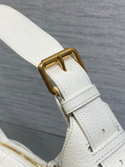 DIOR 25S SMALL VOYAGE BAG 23 IN IVORY FLAT MACROCANNAGE GRAINED CALFSKIN