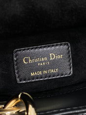 DIOR 25S MICRO LADY D-JOY 19 IN BLACK CALFSKIN GOLD HARDWRE