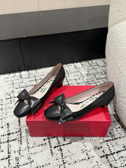 VLTN HIGH HEEL 25S 40 MM IN BLACK CALFSKIN WITH BOW
