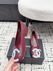 CHANEL 26S HIGH HEELS IN DARK RED LAMBSKIN WITH BOW