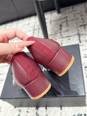 CHANEL 26S HIGH HEELS IN DARK RED LAMBSKIN WITH BOW