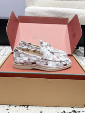 LP 26S SUMMER CHARMS WALK LOAFER IN PURPLE GRAY CROCODILE CALFSKIN SILVER HARDWARE