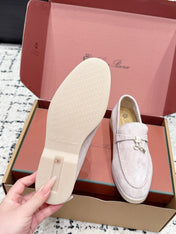 LP 26S SUMMER CHARMS WALK LOAFER IN LIGHT PINK GREY SUEDE GOLD HARDWARE