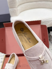 LP 26S SUMMER CHARMS WALK LOAFER IN LIGHT PINK GREY SUEDE GOLD HARDWARE