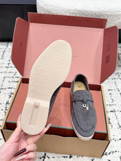 LP 26S SUMMER CHARMS WALK LOAFER IN CHARCOAL GRAY SUEDE GOLD HARDWARE