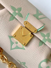FAVORITE BAG 24 IN BEIGE MIX GREEN MONOGRAM SOFT GRAINED COWHIDE