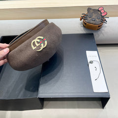 BERET HAT IN WENGE BROWN WOOL 406888