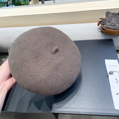 BERET HAT IN WENGE BROWN WOOL 406888