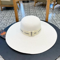 WIDE BRIM STRAW HAT WHITE 672707