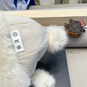 BEANIE HAT IN WHITE WOOL AND COTTON 419746