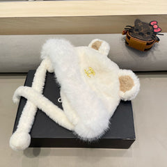 BEANIE HAT IN WHITE LAMB FUR 426240
