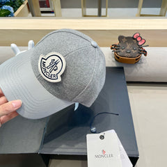 WOOL-TWEED AND LEATHER BASEBALL CAP PALE GRAY 428236