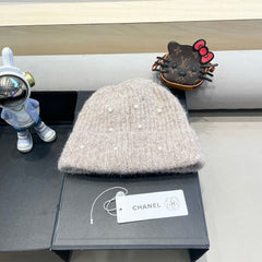 BEANIE HAT IN KHAKI BROWN WOOL 430084